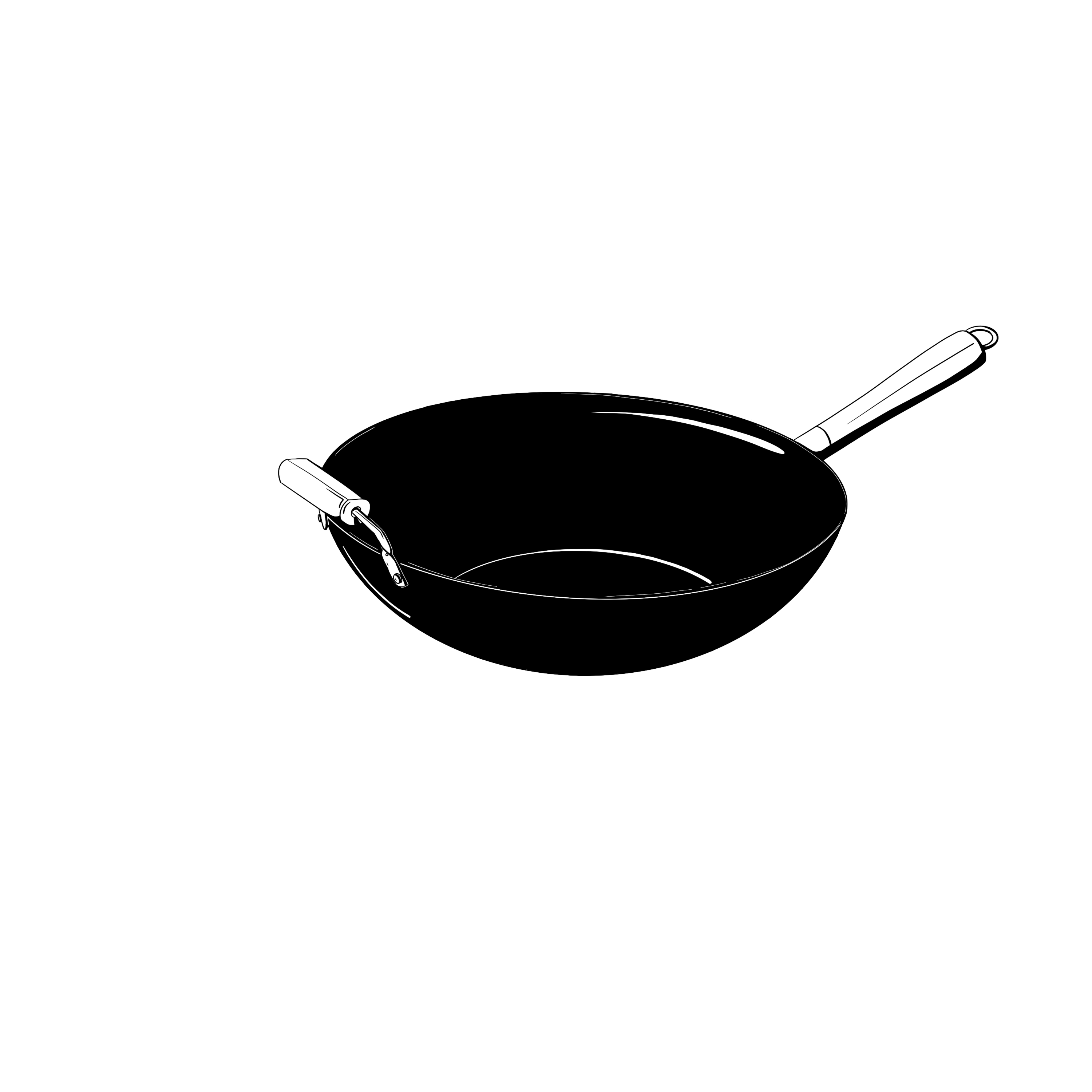 illustration d'un wok à fond plat doté d'un manche