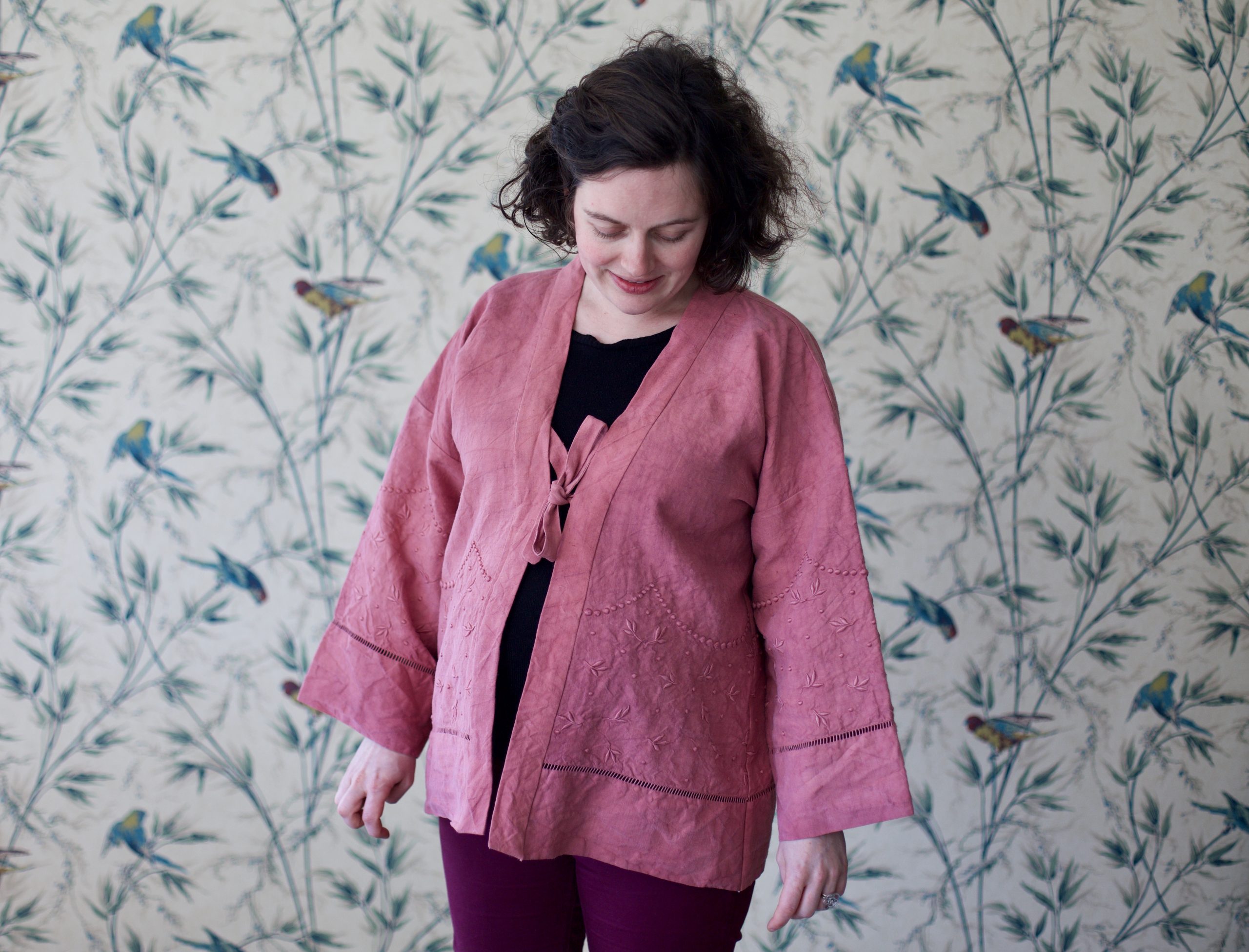 Un kimono à partir de vieux draps par Pauline @lamuseauplacard