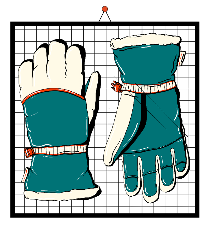 dessin de gants de ski
